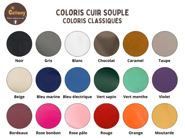 Tous les coloris de cuir 100% personnalisables