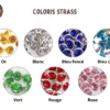 Les coloris des strass personnalisables