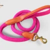 Une laisse rose pour promener son chien fait main