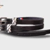 courroies-eperons-boheme-cuir-argente-cavaliere Paire de lanières d'éperons en cuir avec passant argenté pour cavalière