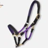 Un licol en cuir et corde violet personnalisable