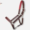 Un licol havane et rouge personnalisé et sur mesure