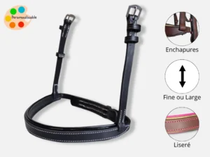 muserolle-bridon-fit Une muserolle de bridon en cuir en pièce détachée sur mesure