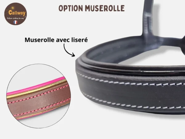 muserolle-cheval-personnalisable Une muserolle de filet personnalisable et sur mesure