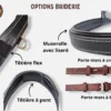 tetiere-muserolle-sur-mesure-personnalisable Les options de têtières de bridon ou side pull comme une têtière à pont ou une têtière avec élastique