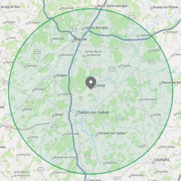 La zone d'intervention pour les séances d'essayage de briderie sur mesure