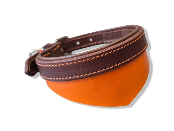 collier-chien-moyen-cuir-bandana-orange Un collier de chien bandana orange